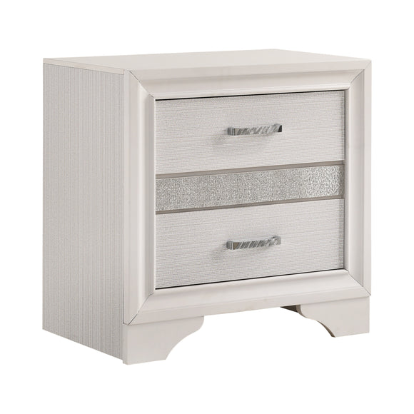 Coaster Miranda 2-Drawer Nightstand Tray White
